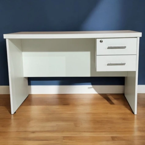 ESCRITORIO 120 C/2 CAJONES Y LLAVE Blanco