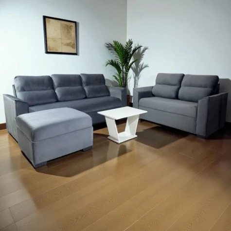 SOFA PIRIBEBUY 3L + 2L + PUFF Gris