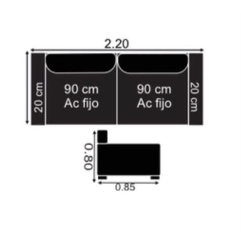 SOFA 2L CAMILA (ASIENTO FIJO)