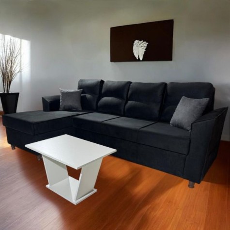 SOFA NEW SAN LORENZO 3L + CHAISE  Negro