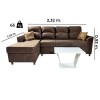 SOFA NEW SAN LORENZO 3L + CHAISE  Marrón
